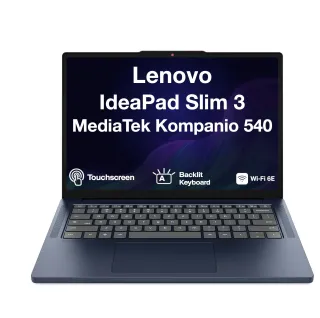 Lenovo IdeaPad Slim 3 Chromebook MediaTek® Kompanio 540 128GB 8GB 14" (1920x1080) TOUCHSCREEN BT Chrome OSABYSS BLUE