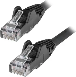 6FT BLACK CAT6 ETHERNET CABLE   LSZH SNAGLESS PATCH CABLE LAN RJ45