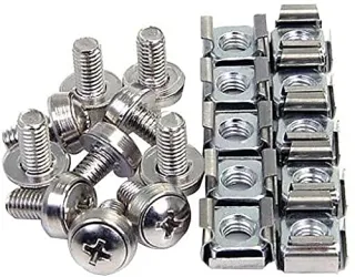M6 MOUNTING SCREWS SILVER       100 PACK SERVER RACK M6 CAGE NUTS