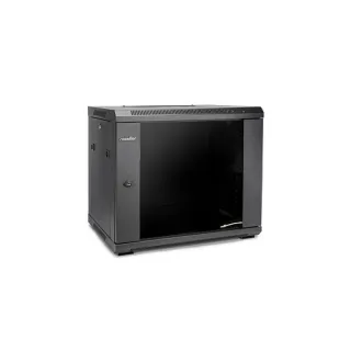 SOLIDRACK 9U RACK ENCLOSURE     TEMPERED GLASS WINDOW - BLACK