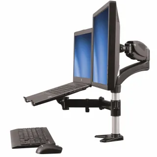 RAISE YOUR LAPTOP   MONITOR OFF YOUR DESK, TO CREATE A DUAL-DISPLAY WORKSPACE AN