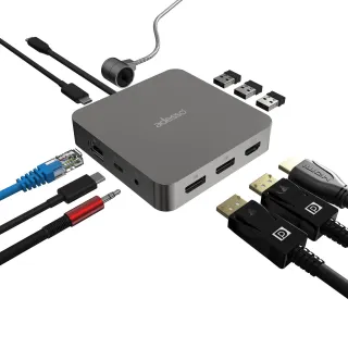 TAA COMPLIANT 11 IN 1 USC-C MULTIPORT DOCKING STATION