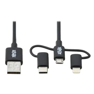 6FT USB-A TO LIGHTNING USB      MICRO-B  USB C SYNC/CHARGE CABLE