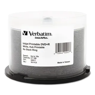DISC, DVD+R, 4.7GB, 16X, WHT IJ HUB PRINTABLEDATALIFEPLUS, 50/PK