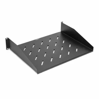 2U UNIVERSAL VENTED RACK SHELF  13.78IN 350MM DEPTH BLACK