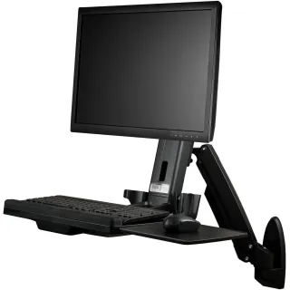 ERGONOMIC WALL-MOUNT WORKSTATION - UP TO 17LB VESA MONITOR (INCL ULTRAWIDE) - FO