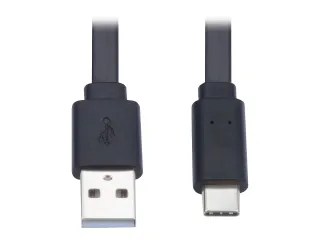 6FT USB-A TO USB C CABLE FLAT   USB 2.0 M/M THUNDERBOLT 3 BLACK