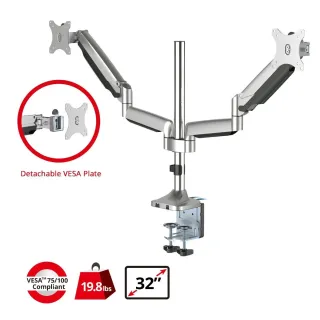 DUAL MONITOR GAS SPRING DESK