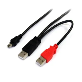 6FT USB Y CABLE USB A MINI USB  USB TO MINI B EXTERMAL DRIVE POWER