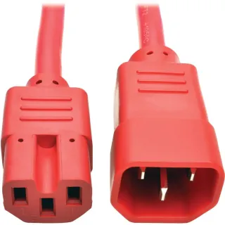 6FT POWER EXTENSION CORD 14 AWG 15A C14 C15 HEAVY DUTY SJT RED