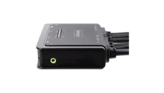 2-PORT COMPACT 4K KVM SWITCH -  DUAL-MONITOR CABLE KVM SWITCH