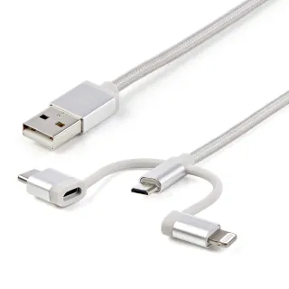 3FT USB MULTI CHARGING CABLE    LIGHTNING USB C MICRO-USB CHARGER