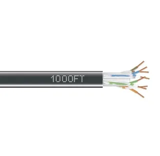 CAT6 550-MHZ SOLID ETHERNET BULK CABLE - UNSHIELDED (UTP), CMR PVC, RED, 1000-FT