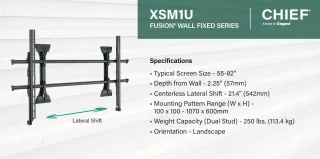 X-LARGE FUSION MICRO-ADJUSTABLE TILT WALL MOUNT, TAA COMPLIANT - NEW BENEFITS IN