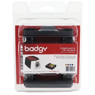 BADGY100/200 CONSUMABLE PK 1    CLR RIB 100CARDS FOR BADGY100  200