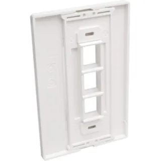 SINGLE-GANG 3-PORT WALL PLATE   KEYSTONE CAT5/6 USB HDMI DPORT RCA