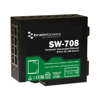 HARDENED 8PORT ETHERNET SWITCH  TEMPERATURE RANGE OF -40F TO +176F