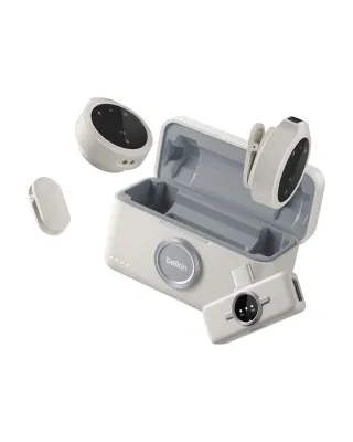 DUAL WIRELESS MIC WITH CHARGING CASE, SAND - COMPATIBLE WITH IPAD AIR 4, IPAD AI
