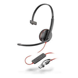POLY BLACKWIRE 3210 BLK HS      +USB-C/A TAA BULK