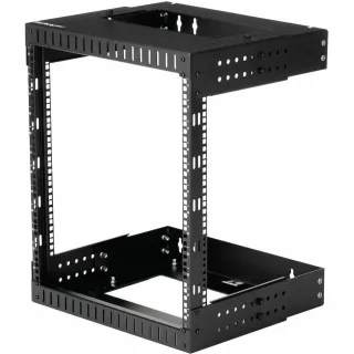 2-POST 12U OPEN FRAME NETWORK RACK WITH ADJUSTABLE DEPTH (12-20IN) - DURABLE HEA