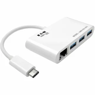 3-PORT USB PORTABLE HUB ADAPTER USB-C TO 3XUSB-A ENET RJ45 PORT