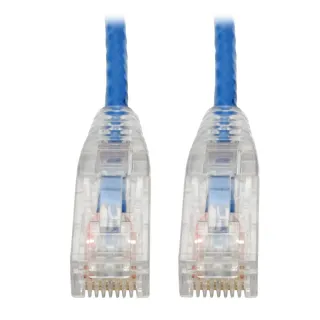 8IN CAT6 GB SNAGLESS MOLDED     SLIM UTP PATCH CABLE RJ45 BLUE