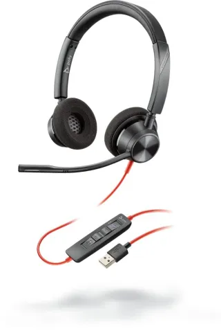 POLY BLACKWIRE 3320 USB-A HS    DUAL-EAR HEADSET W BOOM MIC - USB-A