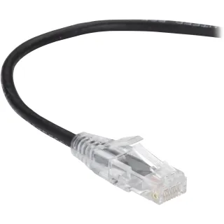 7FT BLACK CAT6 SLIM 28AWG PATCH CABLE 250MHZ UTP CM SNAGLESS