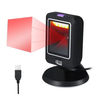 ADESSO 2D OMNIDIRECTIONAL USB DESKTOP HAND-FREE CMOS BARCODE SCANNER, 30 FPS SCA